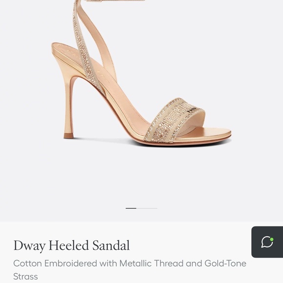 ❗️LIKE NEW❗️Dior Dway Heeled Sandal - Strass Gold - Picture 1 of 9